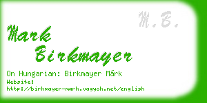 mark birkmayer business card